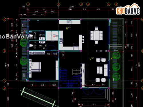 biệt thự 3 tầng,3 tầng,Bản vẽ thiết kế biệt thự,nhà 3 tầng 13x13.5m,nhà 3 tầng mặt tiền 13m