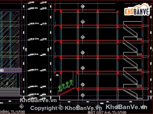 Ngân hàng MB Bank,Nhà khối 10x20m,bản vẽ ngân hàng MB Bank,Bản vẽ ngân hàng 7 tầng