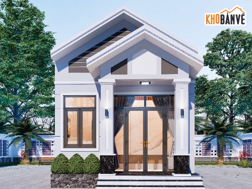 nhà mái thái,mái thái 1 tầng,nhà 1 tầng,Bản vẽ nhà mái thái