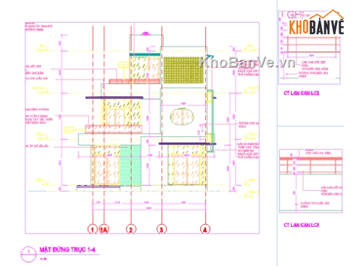 biệt thự 3 tầng,Biệt thự 3 tầng cad,bản vẽ biệt thự 3 tầng