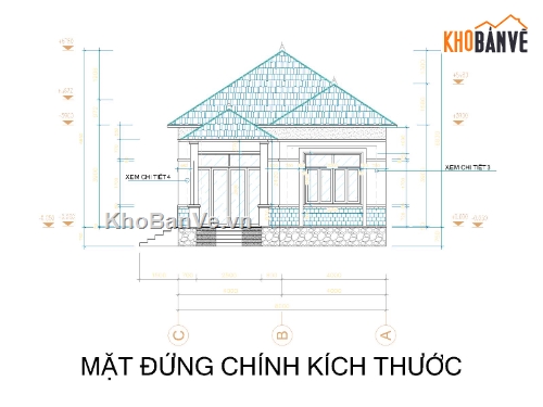 bản vẽ nhà mái nhật 8x13,nhà 8x13 mái nhật,nhà cấp 4 mái nhật