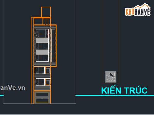 Nhà ở dân dụng 6 tầng,nhà 6 tầng 3.97x10.1m,bản vẽ nhà 6 tầng