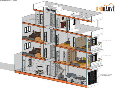 nhà phố 4x18m có thang máy,file revit nhà phố 4 tầng,family thang máy,bản vẽ nhà phố 4 tầng,catalog thang máy