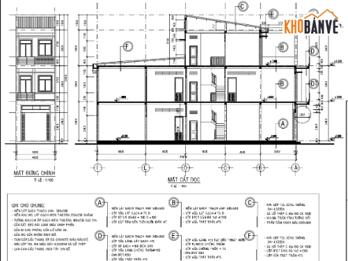 nhà phố 3 tầng,Bản vẽ nhà phố,Bản vẽ nhà 3 tầng