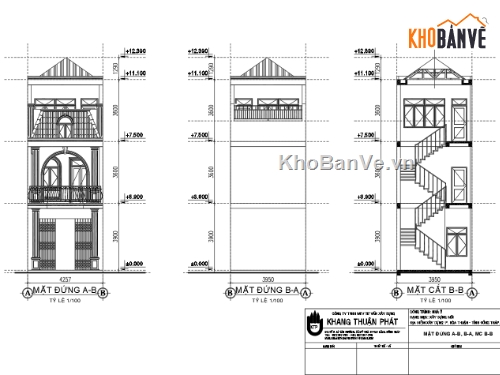 Bản vẽ nhà phố đẹp,Bản vẽ nhà phố tân cổ điển,Bản vẽ nhà phố 3 tầng tân cổ điển