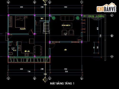 Nhà phố 2 tầng,Bản vẽ nhà phố 2 tầng,Nhà phố có 4 phòng ngủ