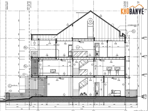 Bản vẽ nhà phố đẹp,Bản vẽ nhà phố mái thái đẹp,Bản vẽ nhà phố 3 tầng