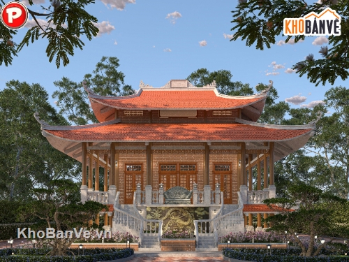 Bản vẽ nhà thờ họ,Bản vẽ nhà thờ họ đẹp,Bản vẽ nhà thờ họ 2 tầng