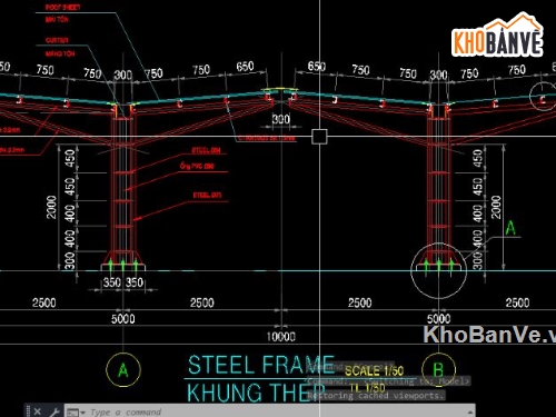 nhà để xe,Bản vẽ nhà thép,nhà để xe khung thép,nhà khung thép