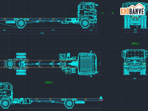 Bản vẽ cad ô tô,Hino,FG,ô tô tải,sát xi,tuyến hình