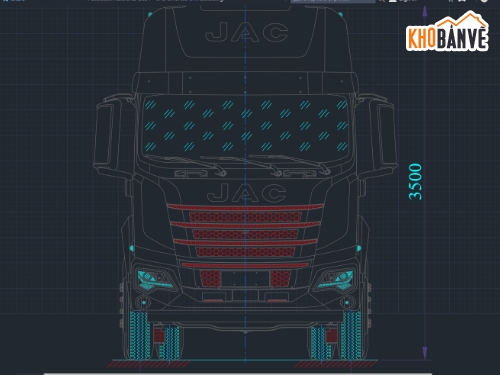 Bản vẽ,ô tô sát xi tải,jac dawos,thiết kế,autocad,tuyến hình