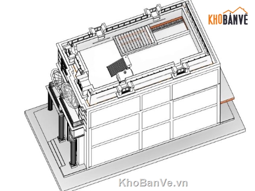 biệt thự 3 tầng,bản vẽ biệt thự revit,revit biệt thự 3 tầng,biệt thự revit