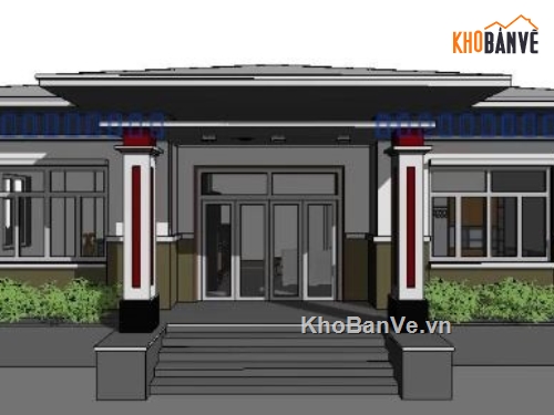 nhà cấp 4,nhà cấp 4 mái thái,revit nhà cấp 4,nhà cấp 4 file revit