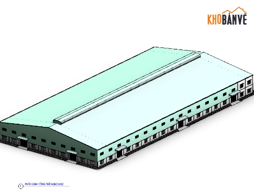 bản vẽ revit nhà xưởng,XUONG 60x124m,Bản vẽ revit kết cấu kiến trúc nhà xưởng