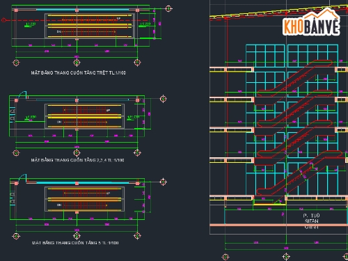 Bản vẽ thang máy,Bản vẽ máy,bản vẽ thang cuốn