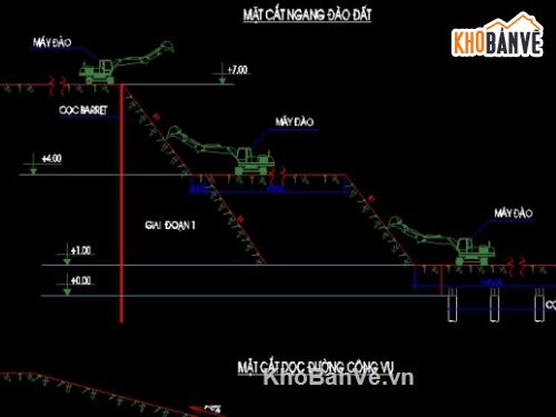 bản vẽ,bản vẽ biện pháp thi công đào đất