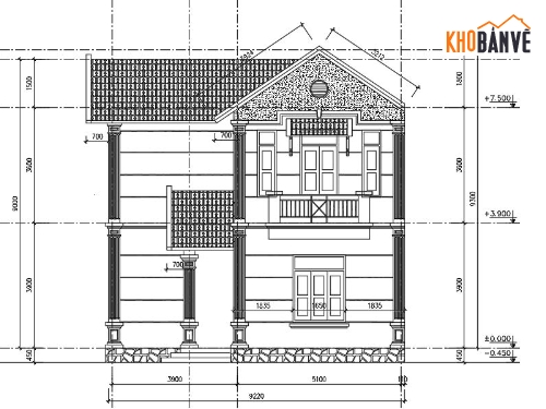 Biệt thự 2 tầng mái thái,Thiết kế biệt thự mái thái,Bản vẽ thiết kế biệt thự 2 tầng,thiết kế biệt thự 2 tầng,File cad thiết kế nhà mái thái,Thiết kế nhà mái thái 2 tầng đẹp