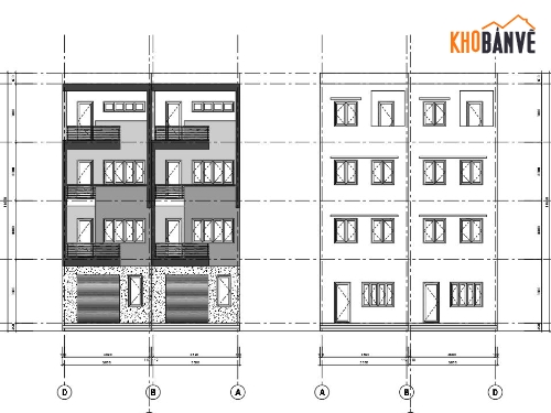 cad nhà phố 4 tầng,autocad nhà phố 4 tầng,mẫu nhà phố 4 tầng,bản vẽ nhà phố 4 tầng,nhà phố 4 tầng