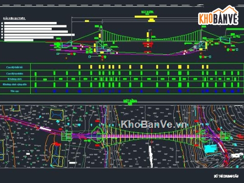 thiết kế cầu treo,cầu treo,bản vẽ,bản vẽ cầu treo