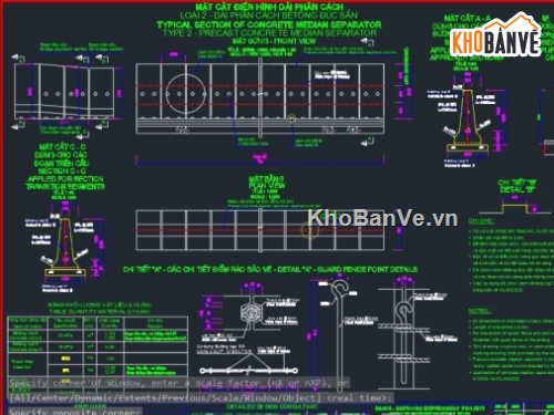 Dải phân cách cứng,thiết kế giải phân cách cứng,bản vẽ giải phân cách cứng,giải phân cách cứng đường cao tốc