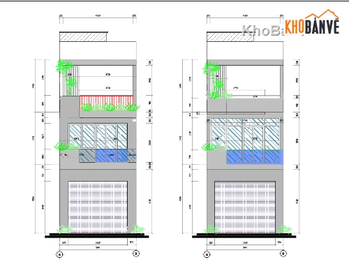 thiết kế lệch tầng,nhà phố 5x20m,nhà phố 3 tầng,bản vẽ nhà phố