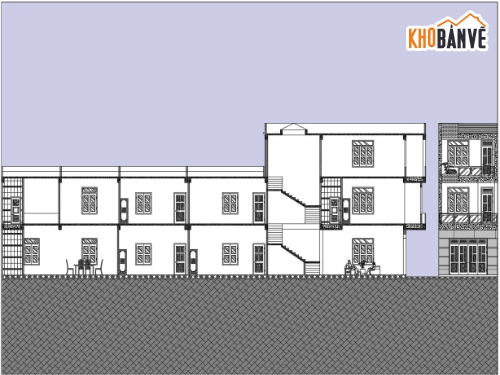 nhà phố 2.5 tầng 4.5x31m,nhà phố 2.5 tầng file autocad,thiết kế nhà phố 2.5 tầng,bản vẽ nhà ống 2.5 tầng