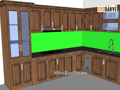 phòng bếp,sketchup nội thất phòng bếp,model phòng bếp