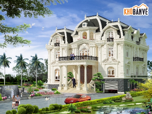 Bản vẽ lâu đài,Bản vẽ  nhà 2 tầng,Bản vẽ lâu đài 3 tầng
