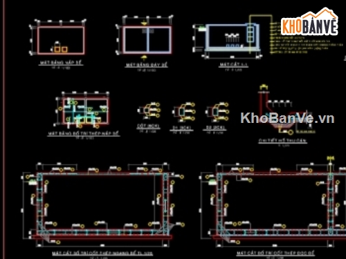 Bản vẽ,Bản vẽ autocad,bể nước trường học