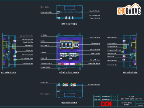 File cad tủ điện 3 pha,Tủ điện khởi động động cơ sao tam giác,Tủ điện khởi động động cơ 3 pha,Tủ điện 4 cấp tụ bù 100kvar,Tủ điện 3 pha,DCN