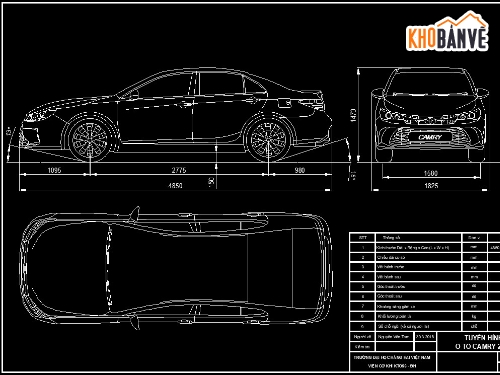 bản vẽ xe,toyota camry,bản vẽ toyota,đồ án xe