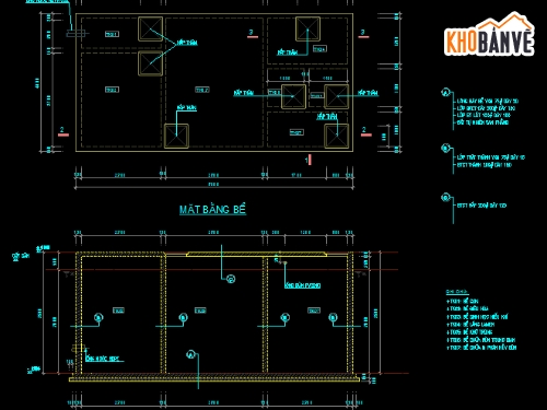 bể xử lý nước thải,bể nước thải,bể xử lý nước thải kt 8x4m,Autocad bể xử lý nước thải,cad xử lý nước thải