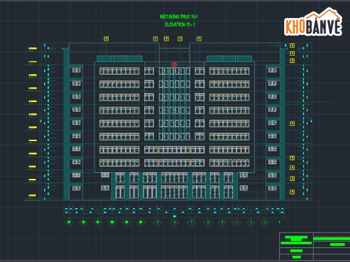 đồ án thiết kế tòa nhà,bản vẽ tòa nhà,bản vẽ cad tòa nhà,bản vẽ bệnh viện