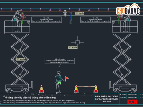 Biện pháp thi công điện chiếu sáng đèn đường,Biện pháp thi công cáp ngầm trung thế,Biện pháp lắp đặt ống điện hộp điện xà ly sleeve,Biện pháp thi công MEP ống điện tủ điện,DCN