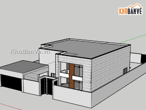 Biệt thự 1 tầng,model su biệt thự 1 tầng,sketchup biệt thự 1 tầng