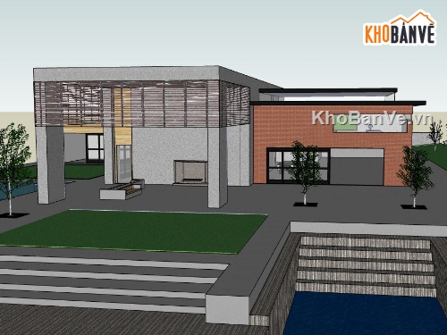 file su biệt thự,sketchup biệt thự,model su biệt thự