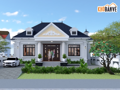 Biệt thự tân cổ,Biệ thự 1 tầng,kiến trúc biệt thự 1 trệt 3 lầu