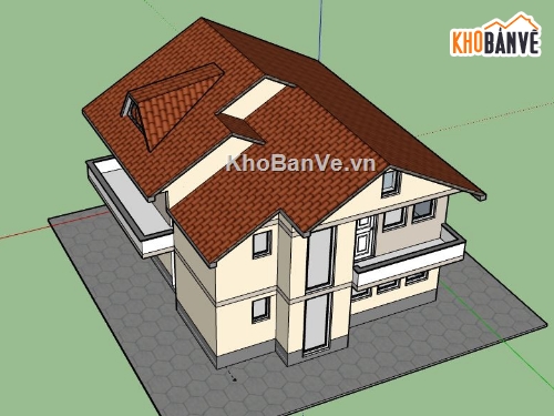 Biệt thự 2 tầng,model su biệt thự 2 tầng,biệt thự 2 tầng sketchup