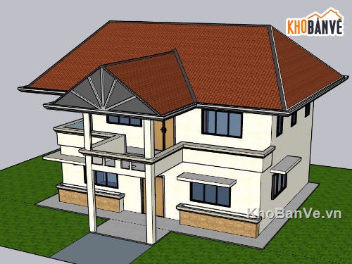 Biệt thự 2 tầng,model su biệt thự 2 tầng,file su biệt thự 2 tầng,biệt thự 2 tầng model su,sketchup biệt thự 2 tầng