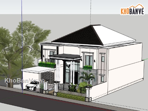 Biệt thự 2 tầng,model su biệt thự 2 tầng,biệt thự 2 tầng file su,file sketchup biệt thự 2 tầng,biệt thự 2 tầng sketchup