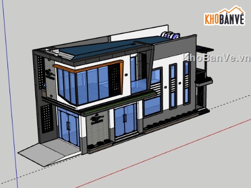 Biệt thự 2 tầng,model su biệt thự 2 tầng,mẫu biệt thự 2 tầng sketchup