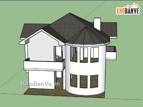 Biệt thự 2 tầng,model su biệt thự 2 tầng,biệt thự 2 tầng sketchup,file sketchup biệt thự 2 tầng