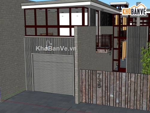 file su biệt thự,model su biệt thự,sketchup biệt thự