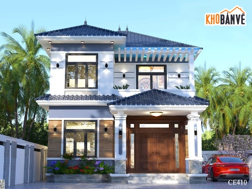 Biệt thự 2 tầng,Biệt thự mái nhật,biệt thự 2 tầng mái nhật