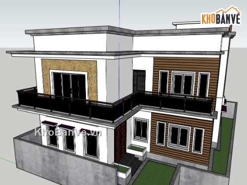 Biệt thự 2 tầng hiện đại,file sketchup biệt thự 2 tầng,mẫu biệt thự sketchup