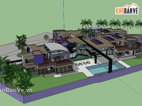 biệt thự sketchup,sketchup biệt thự 2 tầng,model biệt thự sketchup,sketchup biệt thự