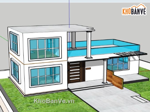 file sketchup biệt thự,model su biệt thự,file su biệt thự