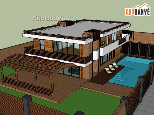 file su biệt thự,sketchup biệt thự,model su biệt thự