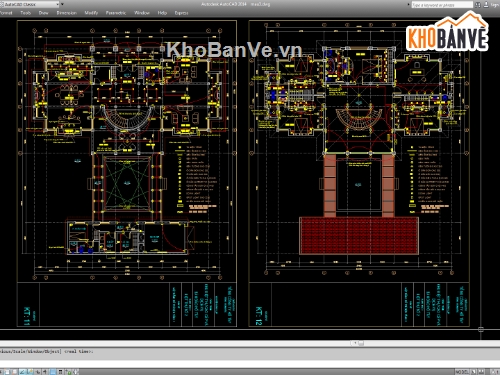 Biệt thự,File cad biệt thự 2 tầng,cad biệt thự 2 tầng