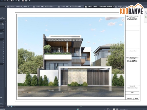 Bản vẽ thi công,Biệt thự 2 tầng,Biệt thự 2 tầng kích thước 10x20m,Revit biệt thự 2 tầng